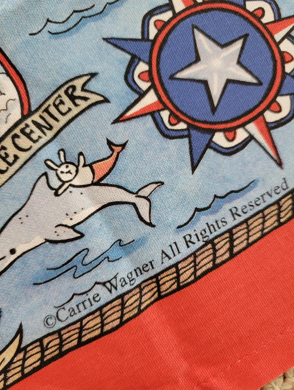 Texas Lone Star State Colorful Tea Towel Art by Carrie Wagner ~ NWOT